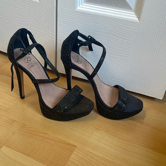 Vince Camuto Black bedazzle sandal pumps - Picture 1 of 3